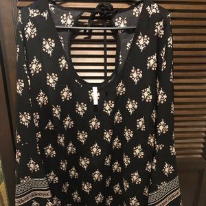 Xhilaration Women Dress Size XXL Floral Black